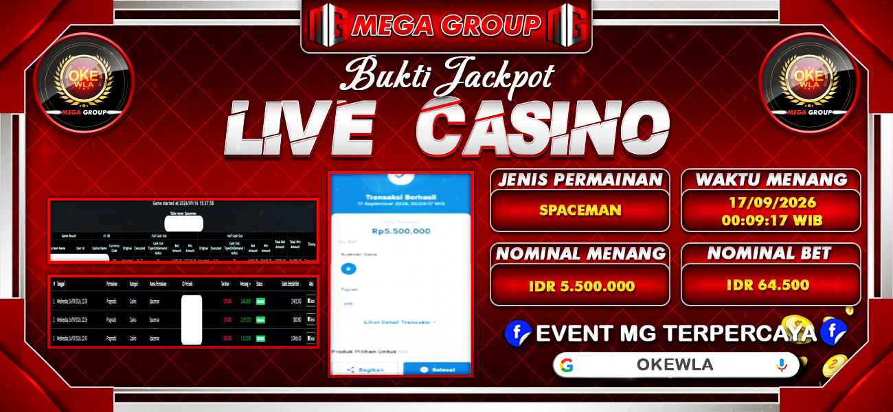 Bukti JP situs Okewla hari Kamis, 17 September 2026