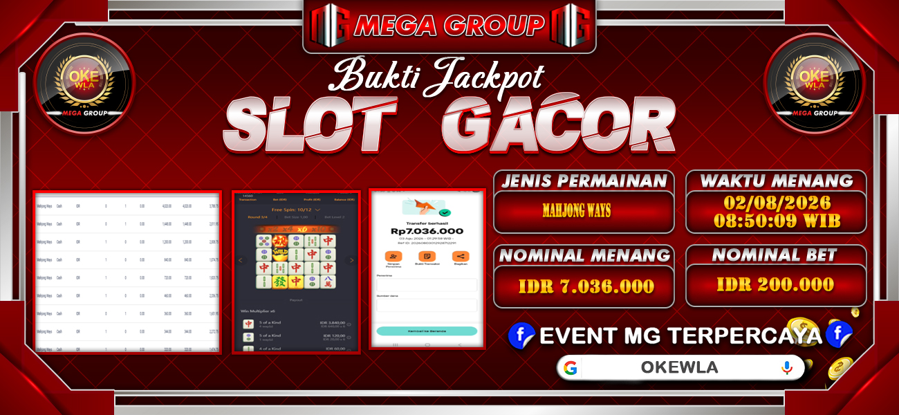 Bukti JP situs Okewla hari Sabtu, 01 Agustus 2026