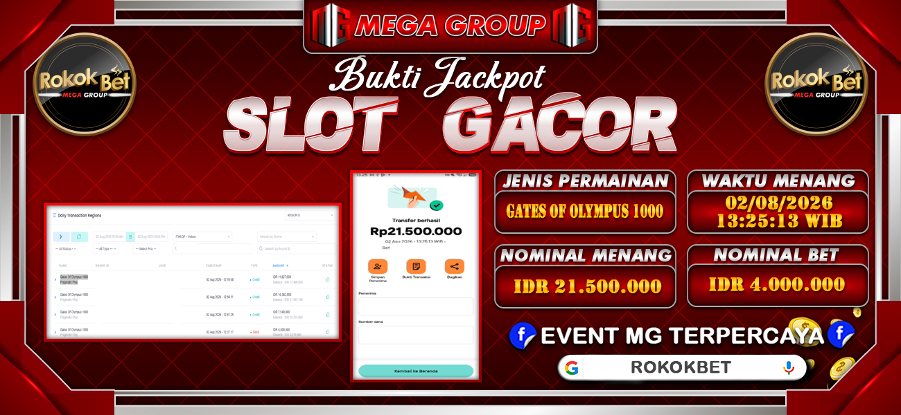 Bukti JP situs Rokokbet hari Minggu, 02 Agustus 2026