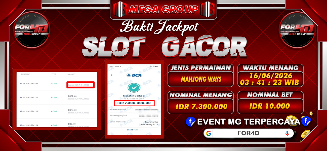 Bukti JP situs For4D hari Rabu, 17 Juni 2026