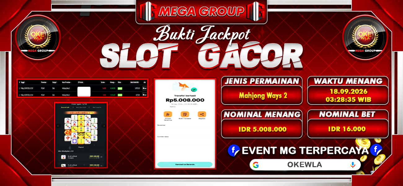 Bukti JP situs Okewla hari Jumat, 18 September 2026