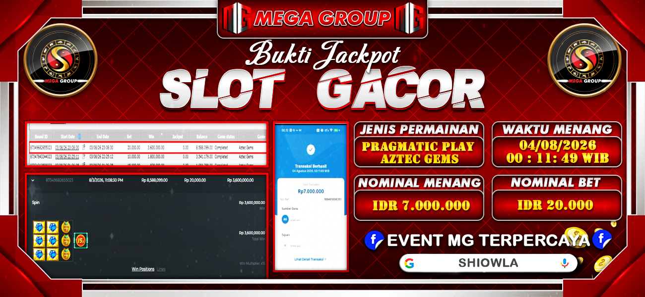 Bukti JP situs Shiowla hari Selasa, 04 Agustus 2026